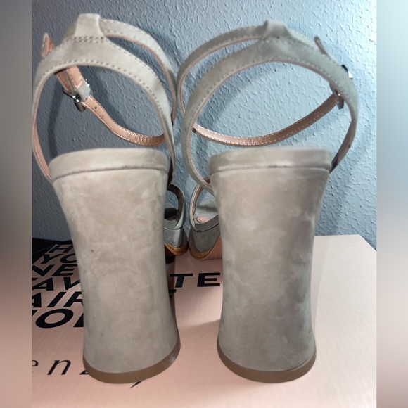 ANTHROPOLOGIE New in Box Vicenza Strappy Platform Heels Color OLIVE GREEN - Picture 5 of 12